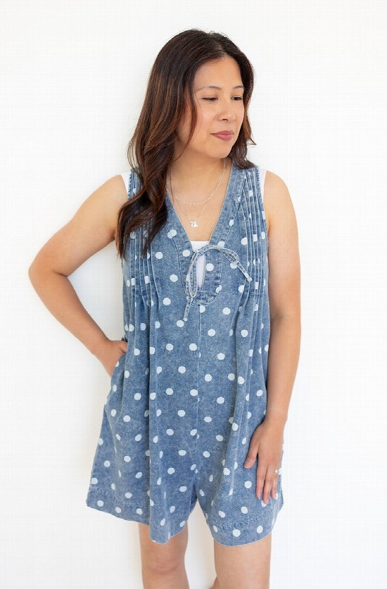 Seeing Spots Denim Romper